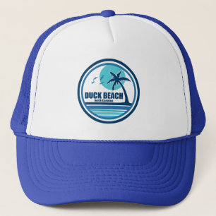 Duck Beach North Carolina Palm Tree Birds Trucker Hat
