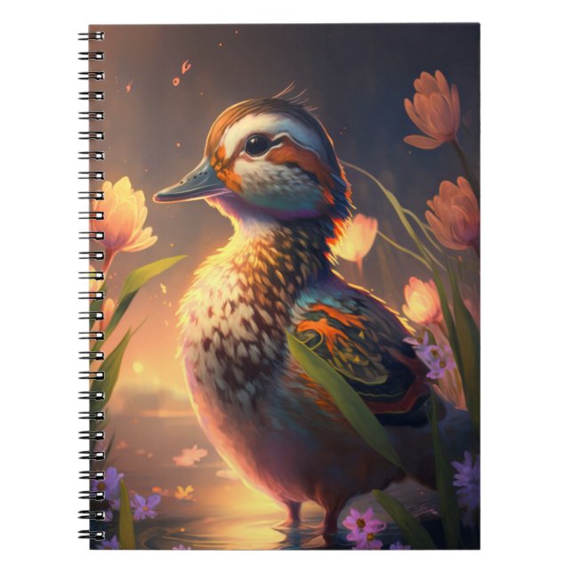 Duck Bird Animal Portrait Painting Wildlife Ponds Notebook (Front)