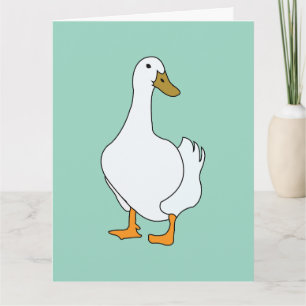 Duck Bird White Duck  Card
