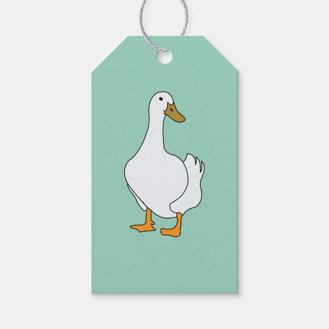 Duck Bird White Duck  Gift Tags (Front)