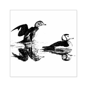 Duck Birds Wildlife Animal Wood Stamp