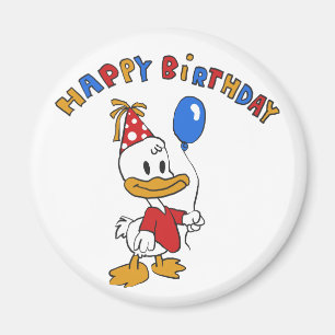 Duck birthday cartoon   choose background colour magnet