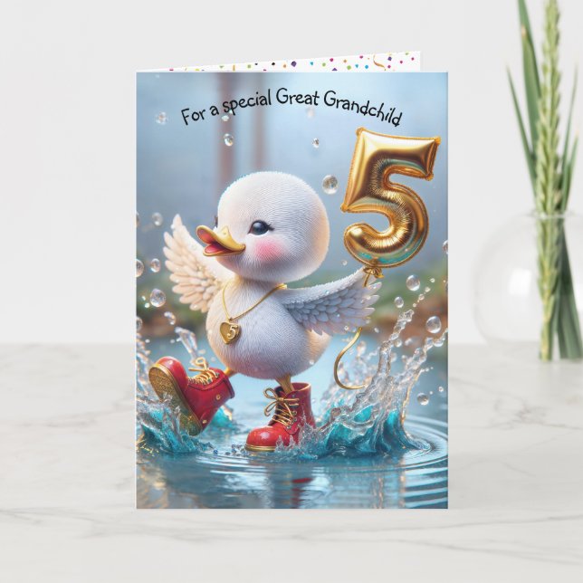 Duck Birthday for Great Grandchild Card (Front)