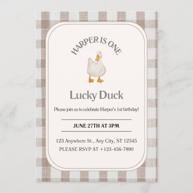 Duck Birthday Invitation (Front)