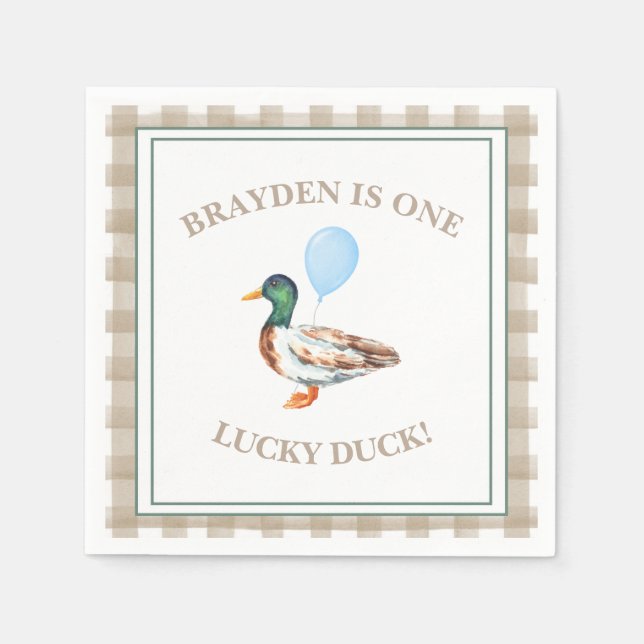 Duck Birthday Napkin (Front)