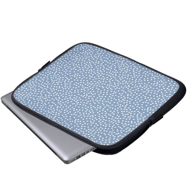 duck blue polka dot laptop sleeve (Front Bottom)