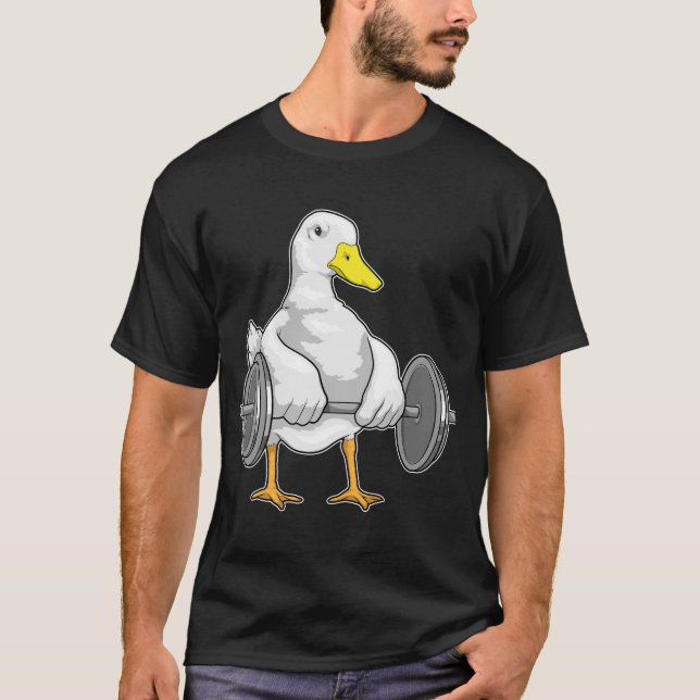 Duck Bodybuilder Dumbbell Bodybuilding T-Shirt (Front)