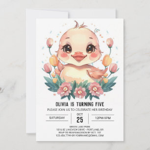Duck Bohemian Birthday  Invitation