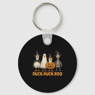 Duck Boo Funny Cute Soky Halloween Family Goose Pu Key Ring