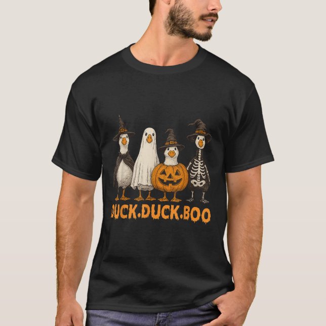 Duck Boo Funny Cute Soky Halloween Family Goose Pu T-Shirt (Front)