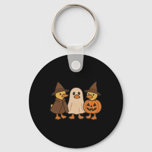 Duck Boo Funny Spooky Halloween Cute Trio Ghost Co Key Ring