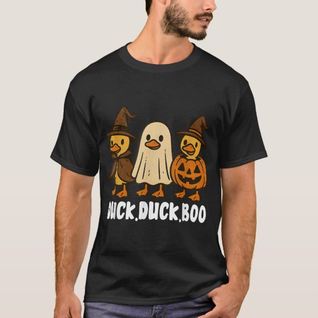 Duck Boo Spooky Halloween Goose Pumpkin  T-Shirt (Front)