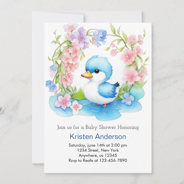 Duck Boy Baby Shower Invitation (Front)