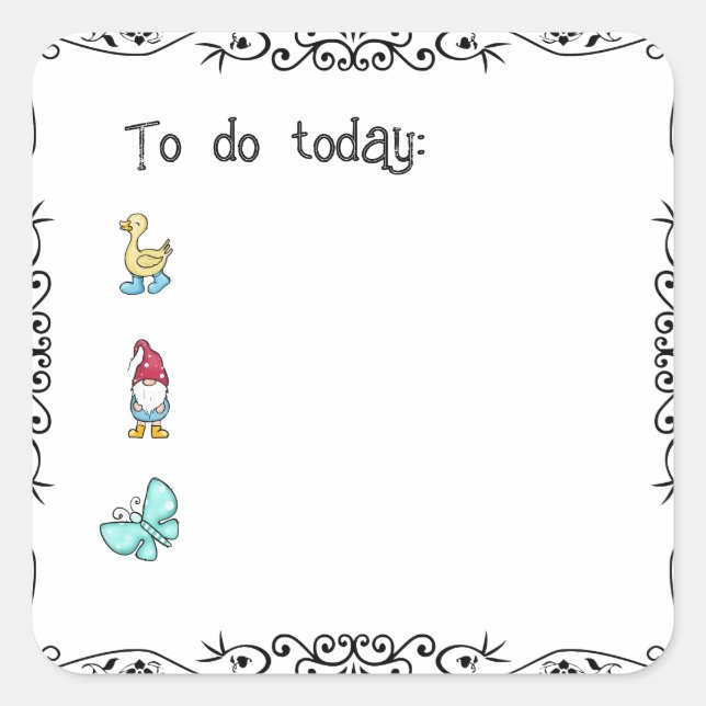 Duck Bullet Journal or Planner Square Sticker (Front)