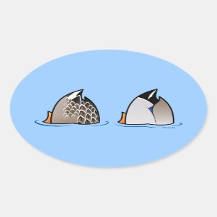 Duck Butts Oval Sticker