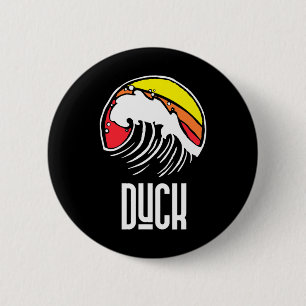 Duck Carolina Vintage 80s Retro Surfing Beach Wave 6 Cm Round Badge