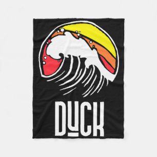 Duck Carolina Vintage 80s Retro Surfing Beach Wave Fleece Blanket