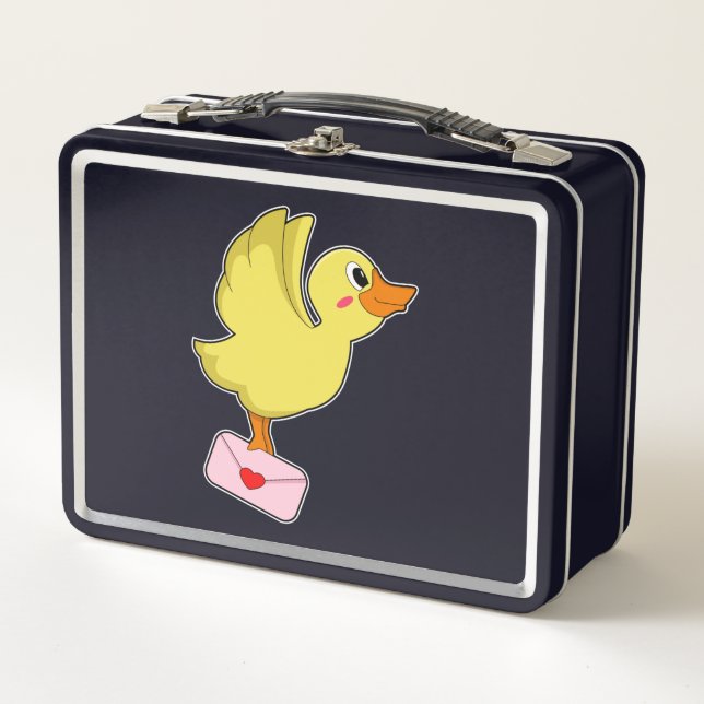 Duck Carrier pigeon Letter Metal Lunch Box (Front)