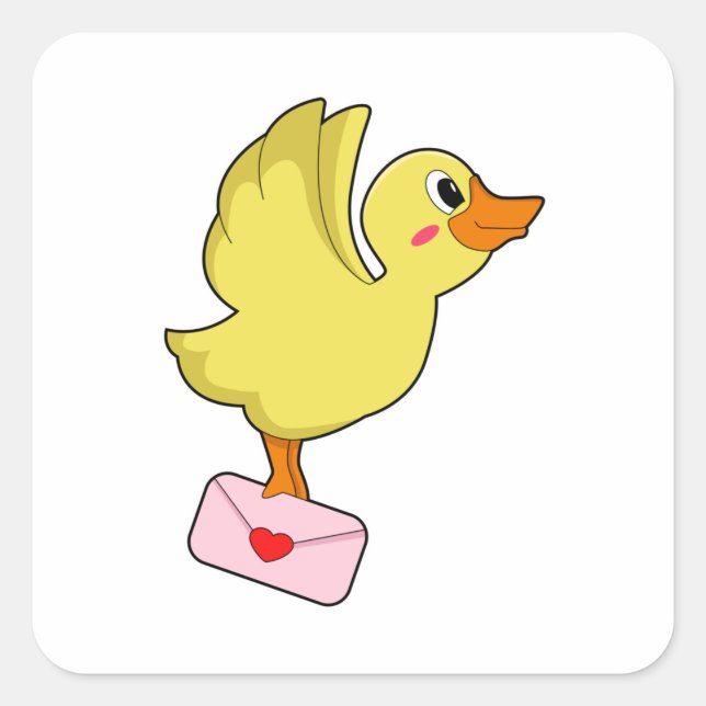 Duck Carrier pigeon Letter Square Sticker (Front)