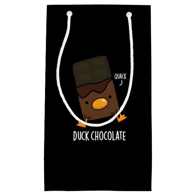 Duck Chocolate Funny Dark Chocolate Pun Dark BG Small Gift Bag (Front)