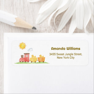 Duck Choo Choo Train Baby Shower Return Address