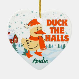Duck christmas ceramic tree decoration