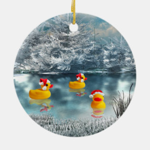Duck Christmas Ceramic Tree Decoration