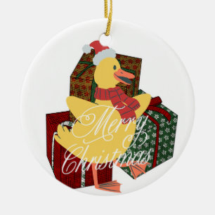 Duck christmas ceramic tree decoration