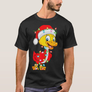 Duck Christmas Lights Santa Costume Cute Animal Xm T-Shirt
