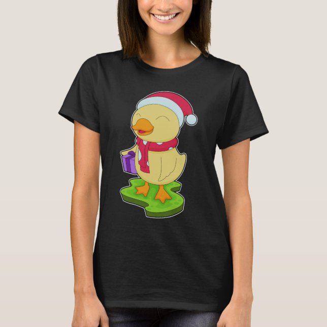 Duck Christmas Scarf T-Shirt (Front)