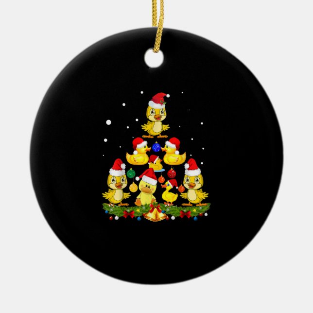 Duck Christmas Tree Ceramic Tree Decoration (Front)