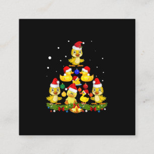 Duck Christmas Tree Square Business Card