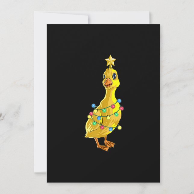 Duck Christmas Tree T  Lights Decor Star Gift Xmas Holiday Card (Front)