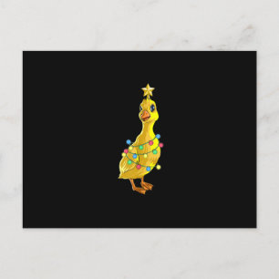 Duck Christmas Tree T  Lights Decor Star Gift Xmas Holiday Postcard