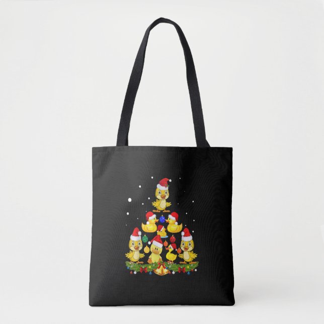 Duck Christmas Tree Tote Bag (Front)