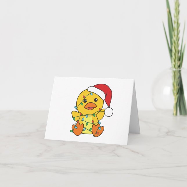 Duck Christmas Winter Animals Holiday Duck Card (Front)
