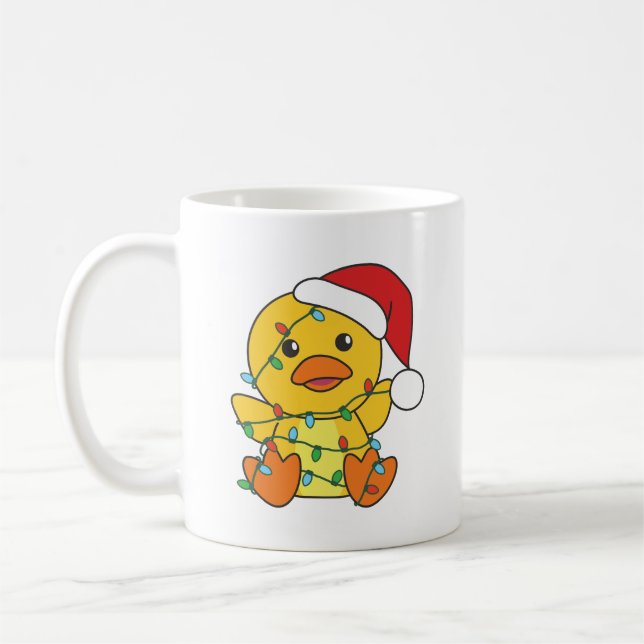 Duck Christmas Winter Animals Holiday Duck Coffee Mug (Left)