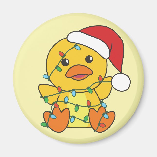 Duck Christmas Winter Animals Holiday Duck Magnet (Front)