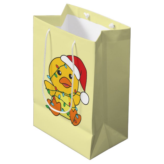Duck Christmas Winter Animals Holiday Duck Medium Gift Bag (Front Angled)