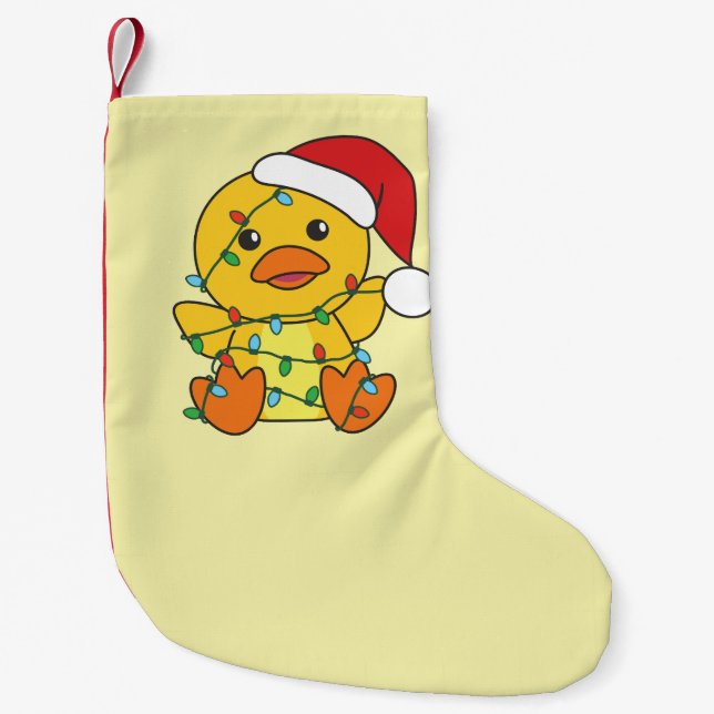 Duck Christmas Winter Animals Holiday Duck Small Christmas Stocking (Front)