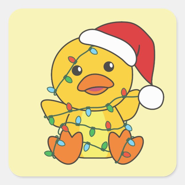 Duck Christmas Winter Animals Holiday Duck Square Sticker (Front)