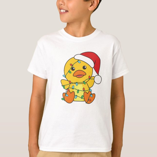 Duck Christmas Winter Animals Holiday Duck T-Shirt (Front)