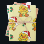 Duck Christmas Winter Animals Holiday Ducks Wrapping Paper Sheet<br><div class="desc">The duck at Christmas with fairy lights. Funny animals with gifts and snow for the holidays. A sweet Christmas greeting. Ducks are cute animals and perfect for Christmas.</div>
