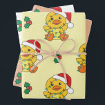 Duck Christmas Winter Animals Holiday Ducks Wrapping Paper Sheet<br><div class="desc">The duck at Christmas with fairy lights. Funny animals with gifts and snow for the holidays. A sweet Christmas greeting. Ducks are cute animals and perfect for Christmas.</div>