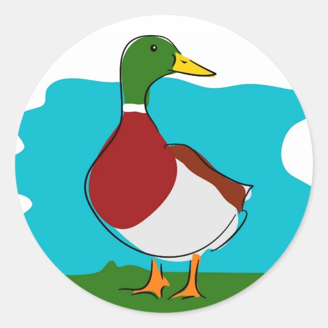 Duck Classic Round Sticker (Front)