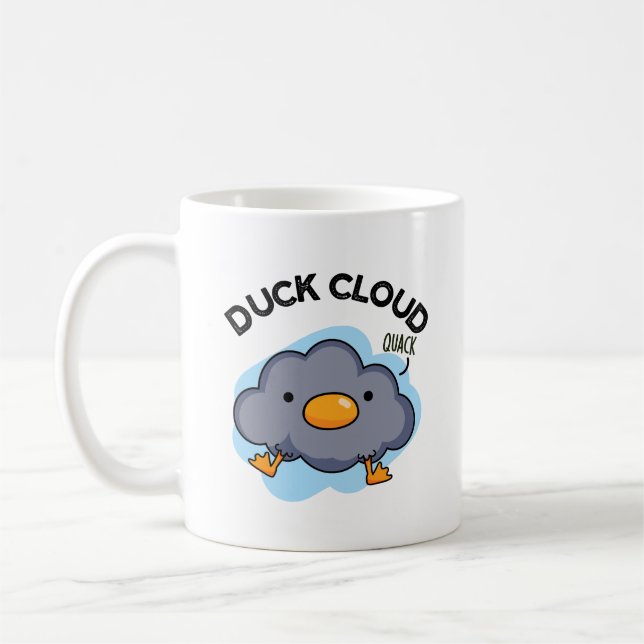 Duck Cloud Funny Weather Pun  Coffee Mug (Left)