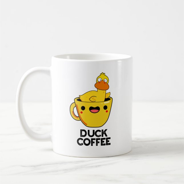 Duck Coffee Funny Drink Pun  Coffee Mug (Left)