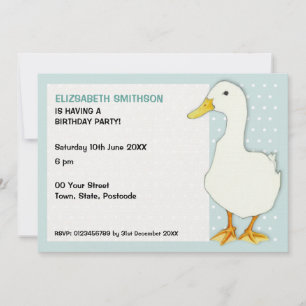 Duck Cool dots Birthday Party Invitation