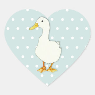 Duck Cool dots Heart Sticker