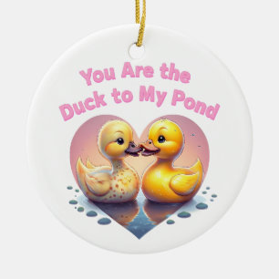 Duck Couple Love – 'You're the Duck to My Pond' De Ceramic Tree Decoration